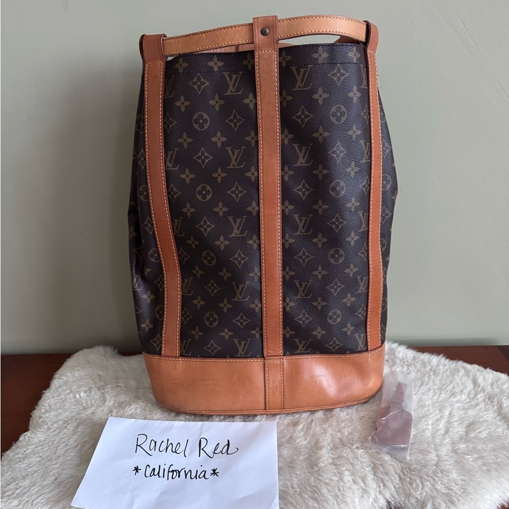 SOLD Louis Vuitton Brown Monogram Canvas Leather randonee GM with tag